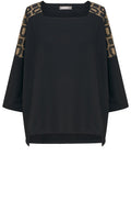 Ochre Geometric Shoulder Patch Top