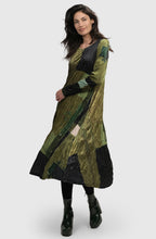 Olive Crinkle Crushed Velvet Dress