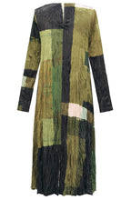 Olive Crinkle Crushed Velvet Dress