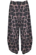 Patterned Wide Leg Trousers