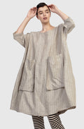 Sand Urban Trapeze Linen Dress