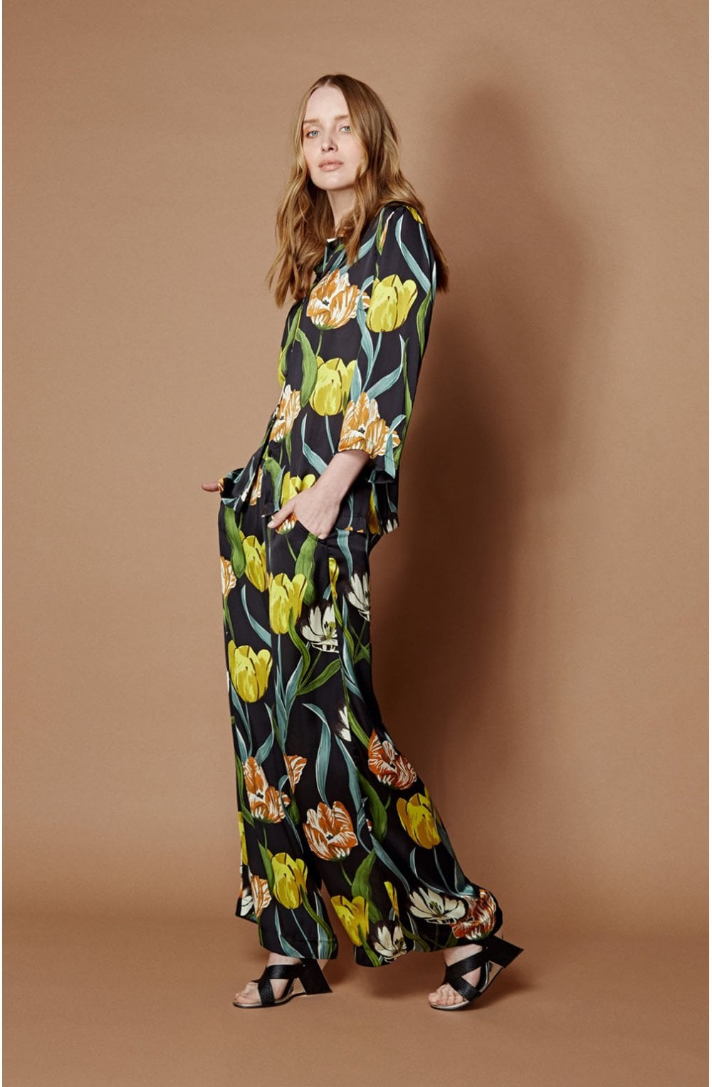 Silky Tulip Print Trousers