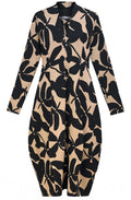 Tan and Black Honore Cocoon Dress