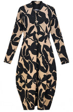 Tan and Black Honore Cocoon Dress