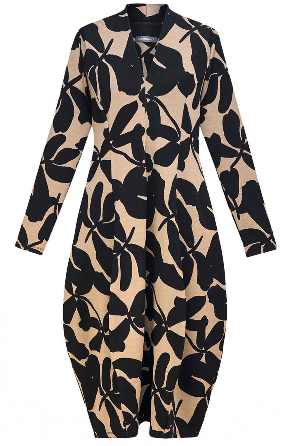 Tan and Black Honore Cocoon Dress