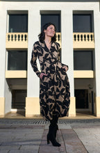 Tan and Black Honore Cocoon Dress