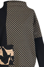 Tan and Black Mirabelle Funnel Neck Top