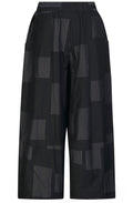 Urban Black and Grey Embroidered Wide Leg Cullottes