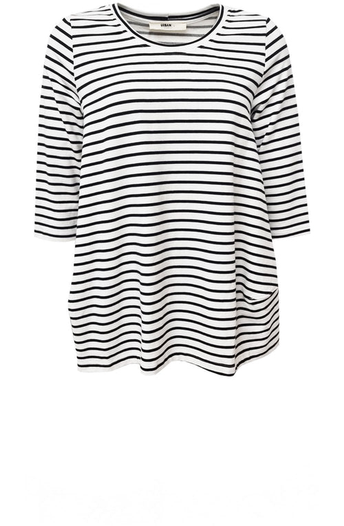 Urban Black & White Striped Top