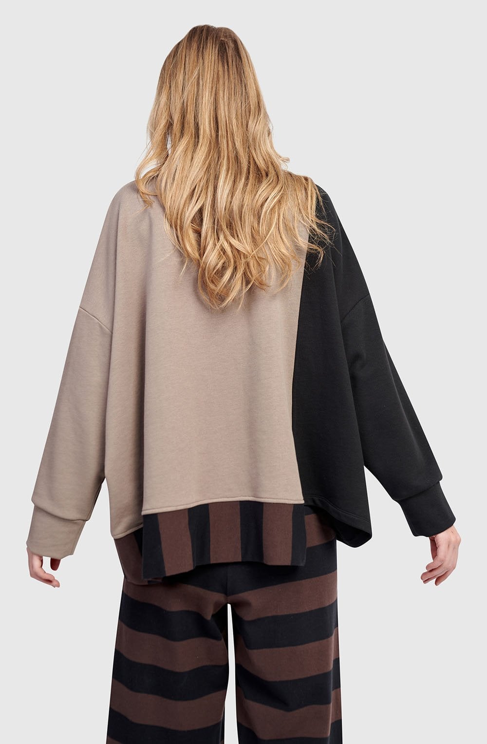 Urban Blitz Taupe Mix Crew Neck Top