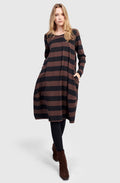 Urban Moxy Brown and Black Cocoon Dress