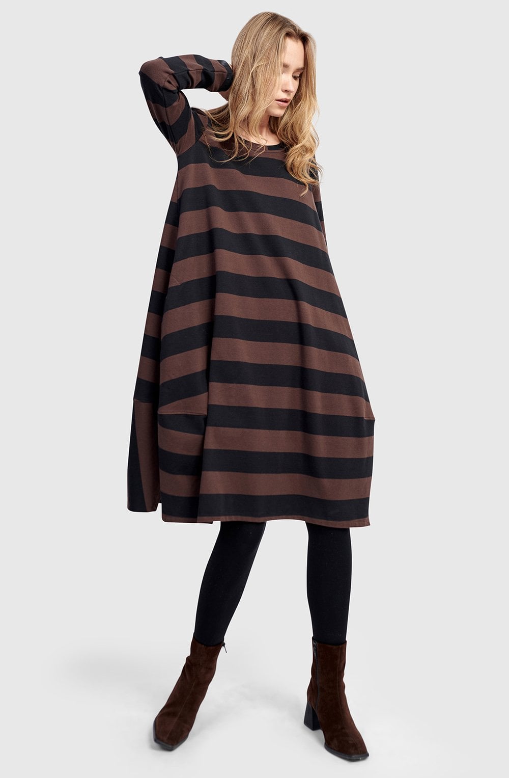 Urban Moxy Brown and Black Cocoon Dress