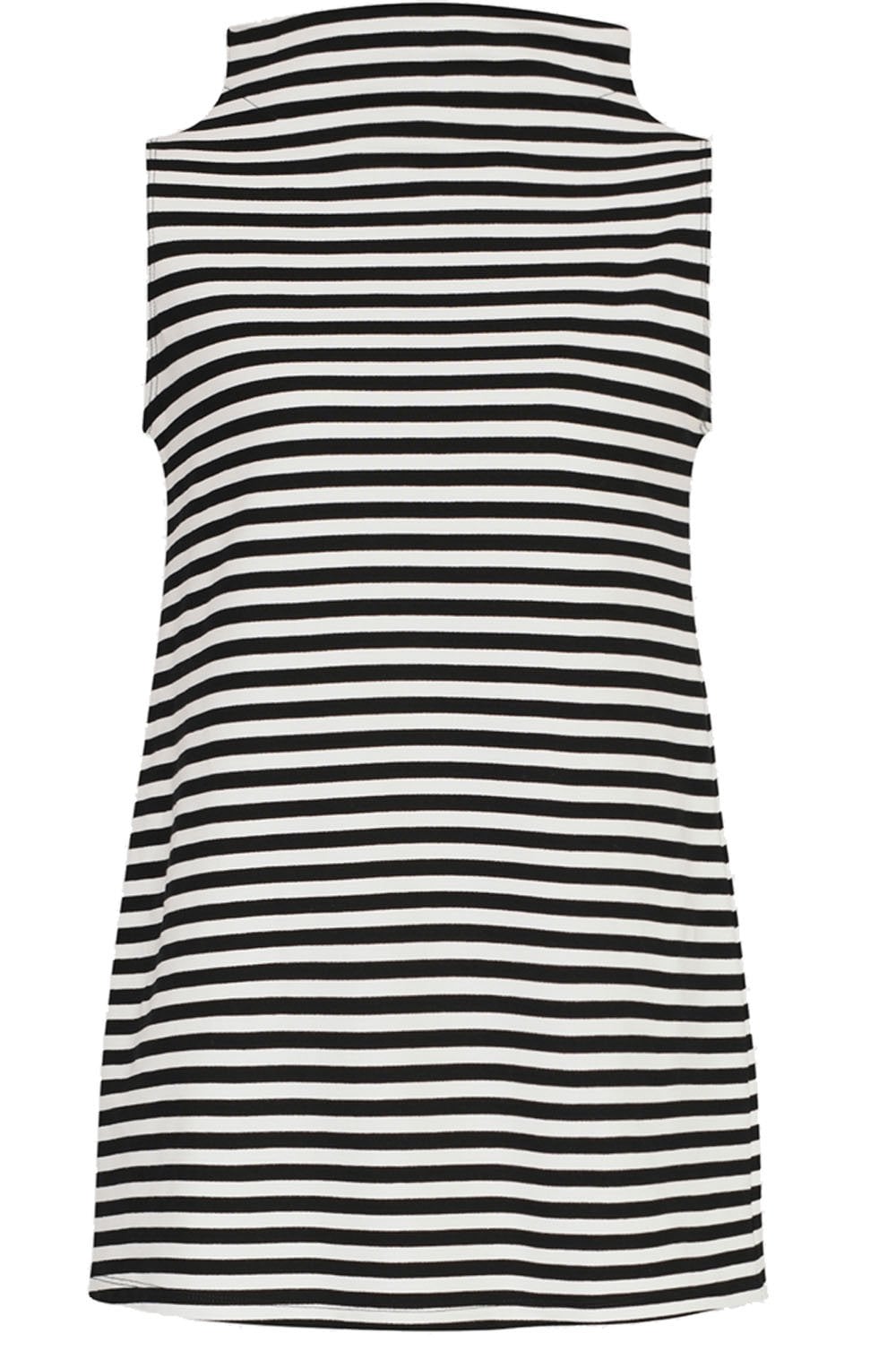 Urban Stripes Sleeveless Mockneck Top