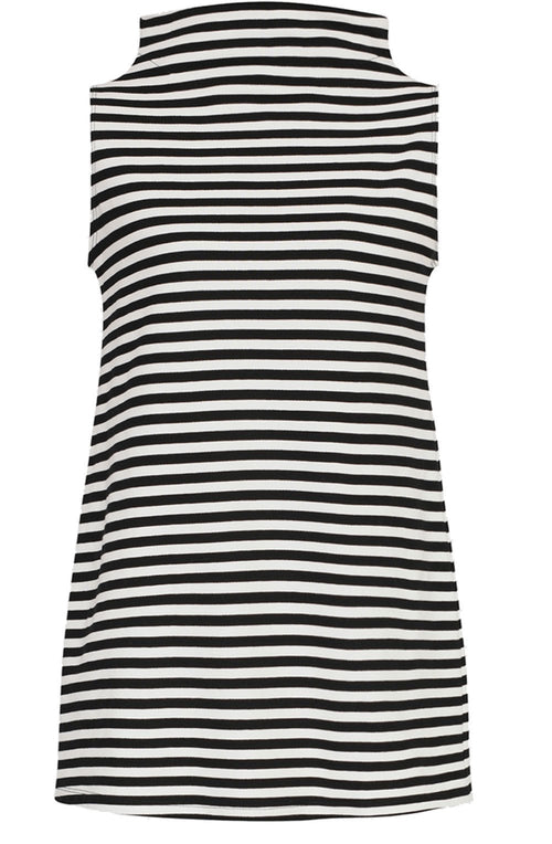 Urban Stripes Sleeveless Mockneck Top