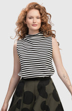 Urban Stripes Sleeveless Mockneck Top