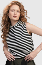 Urban Stripes Sleeveless Mockneck Top