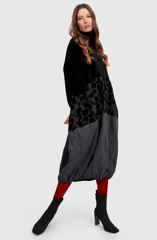 Vanta Black Mix Cocoon Dress