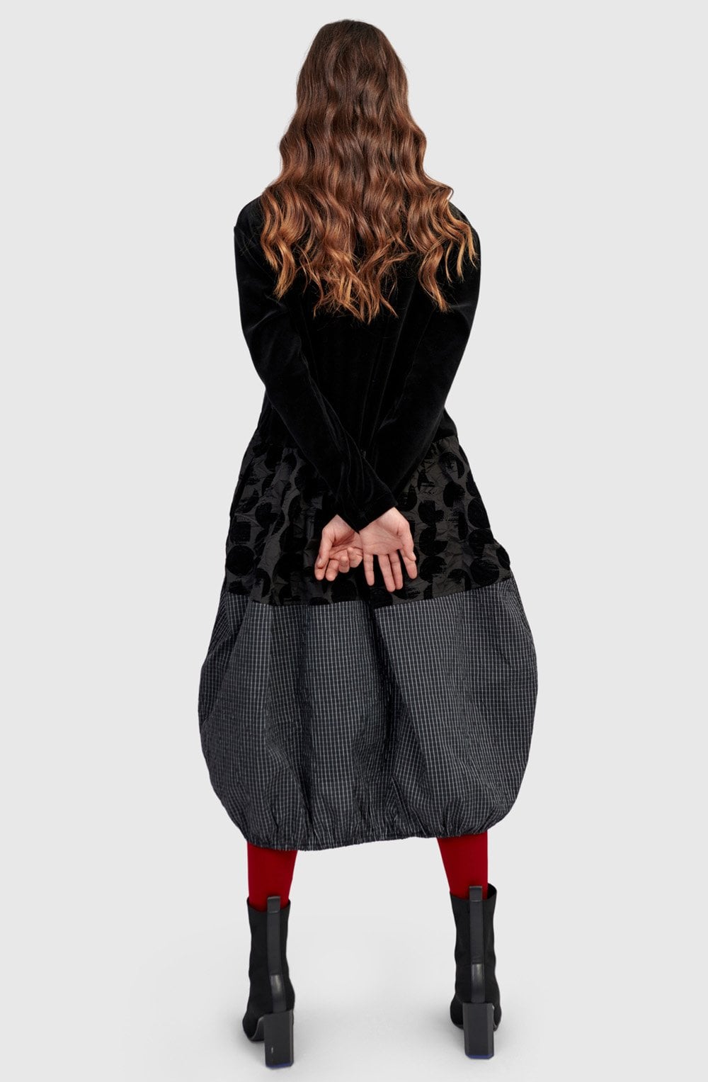Vanta Black Mix Cocoon Dress
