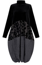 Vanta Black Mix Cocoon Dress