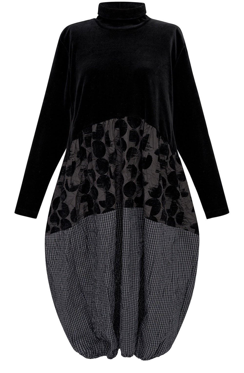 Vanta Black Mix Cocoon Dress