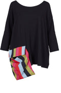 Vibrant Striped Pocket Top