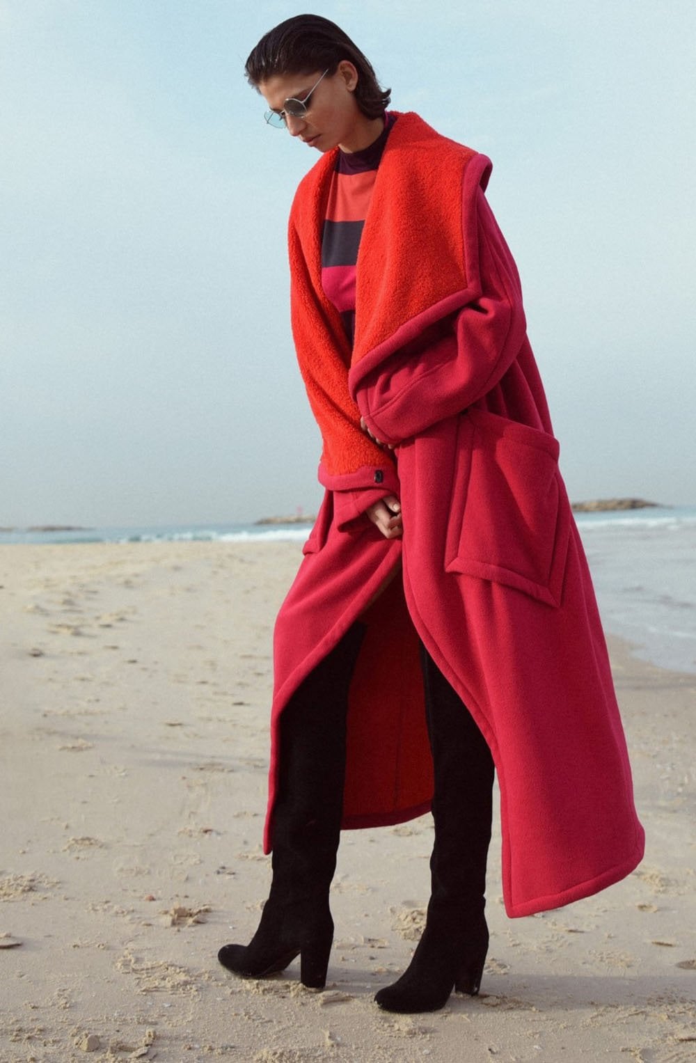 Waterfall Front Fleece Coat