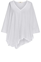 White Abstract Hemline Trapeze Top
