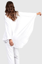 White Abstract Hemline Trapeze Top
