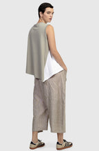 White and Sage Abstract Hem Vest Top