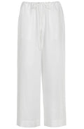 White Linen Wide Leg Culottes