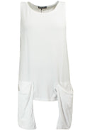 White Slouch Pocket Top