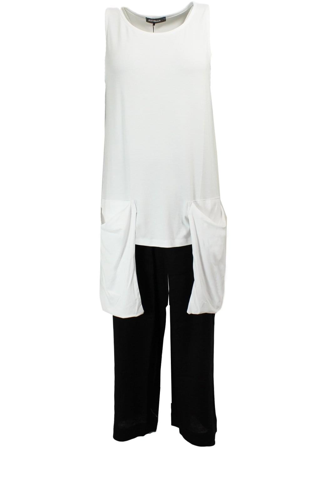 White Slouch Pocket Top