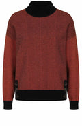 Black and Flame Herringbone Padstow Jumper