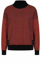 Black and Flame Herringbone Padstow Jumper