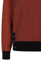 Black and Flame Herringbone Padstow Jumper