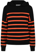 Black and Flame Padstow Hooded Pullover