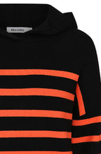 Black and Flame Padstow Hooded Pullover