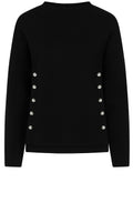 Black Button Side Karlie Pullover