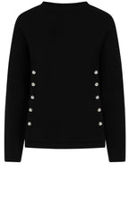 Black Button Side Karlie Pullover