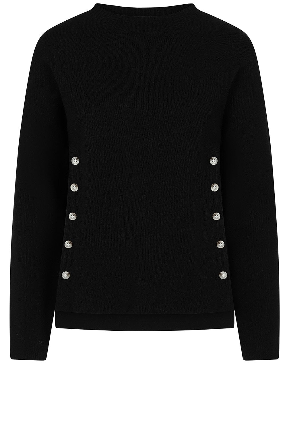 Black Button Side Karlie Pullover