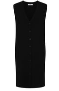 Black Longline Sleeveless Karlie Cardigan