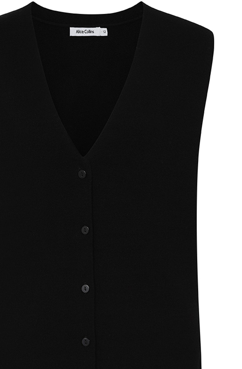 Black Longline Sleeveless Karlie Cardigan