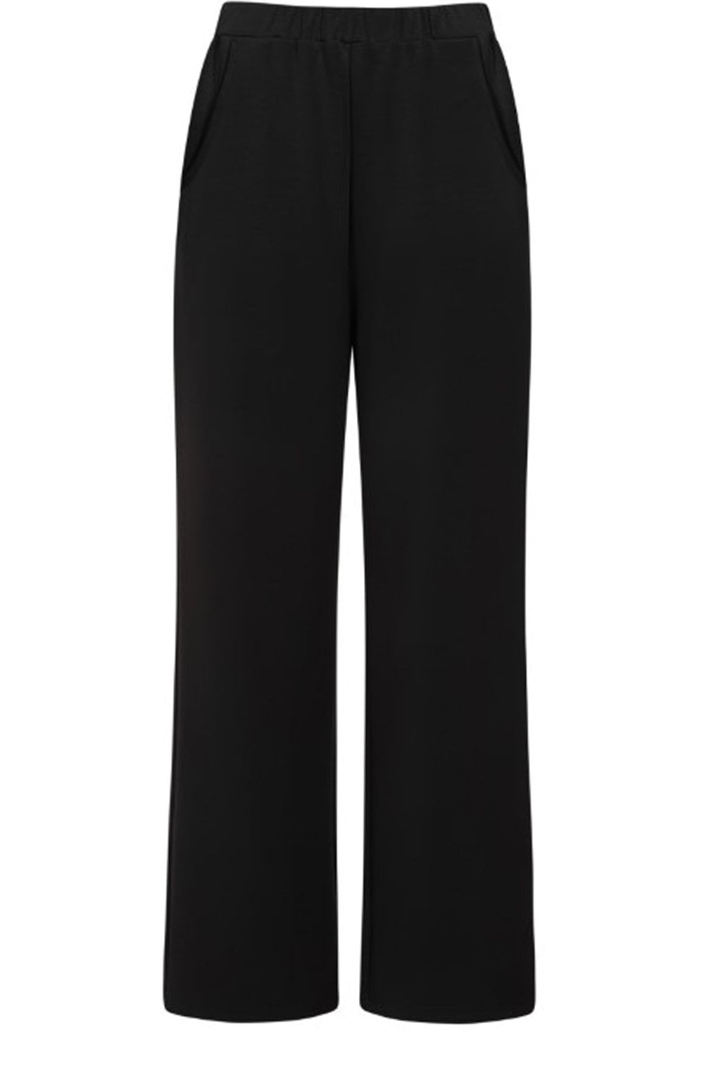 Black Luxury Jersey Wide Leg Stella Trousers