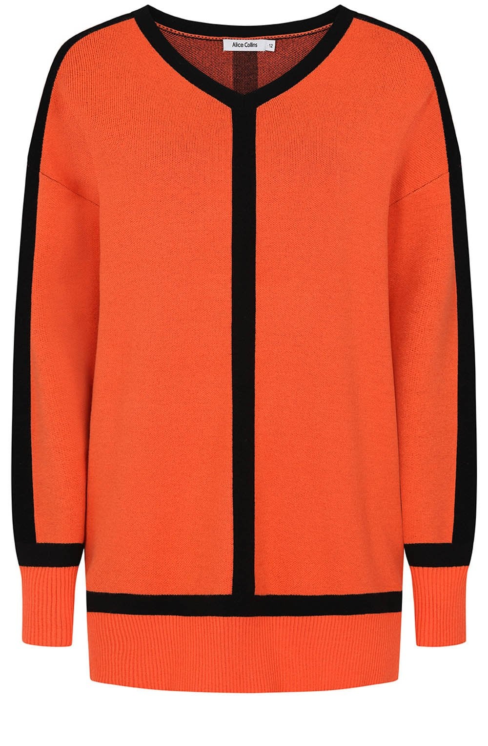 Black Striped Flame Poppy Pullover
