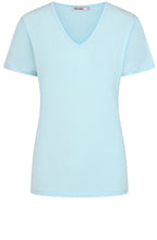 Chalk Blue V Neck T Shirt