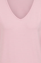 Chalk Pink and White Pinstripe T Shirt