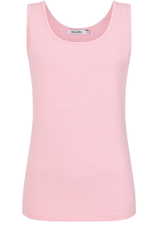 Chalk Pink and White Pinstripe Vest