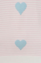 Chalk Pink Stripes and Dusky Blue Hearts Lola Jumper