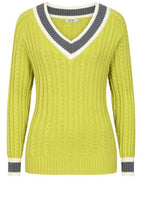 Citronelle V Neck Cable Knit Liz Jumper