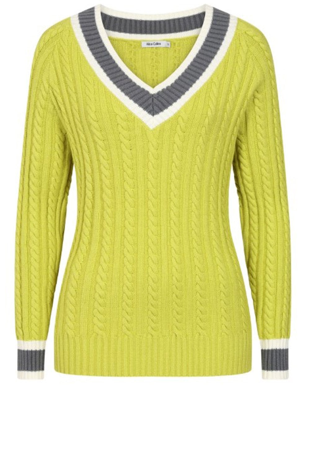 Citronelle V Neck Cable Knit Liz Jumper